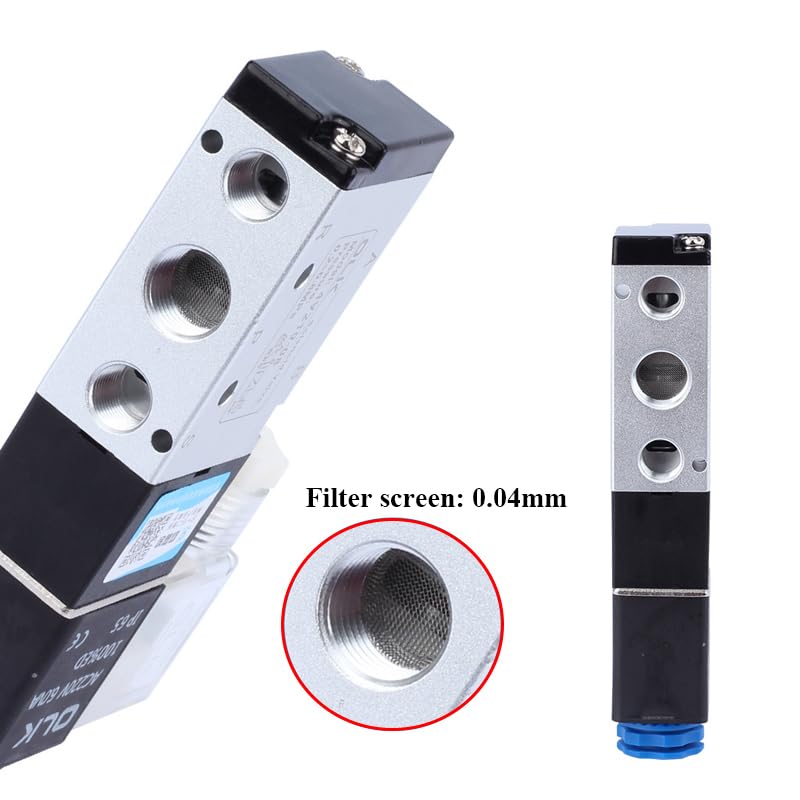 Válvula solenoide de 5 vías, Control de 2 Posiciones, válvula magnética de Gas y Aire, Accesorio for Manguera de 4mm-12mm(Only 4V210-08,AC220V)
