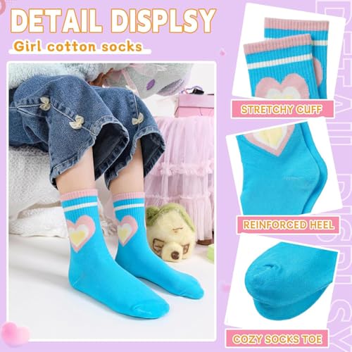 6 pairs of breathable mid tube socks, multi-color striped design, comfortable and elastic daily socks3