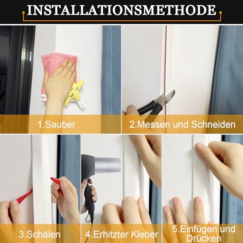 Selbstklebend Kantenschutz Leisten – Flexible Weichsockelleiste für Türen, Fenster, Wände, Küche, Fliesen – 20Ft Wasserdichte Rolle, Einfach Schneidbar, Ideal für Heimwerker und Renovierungen