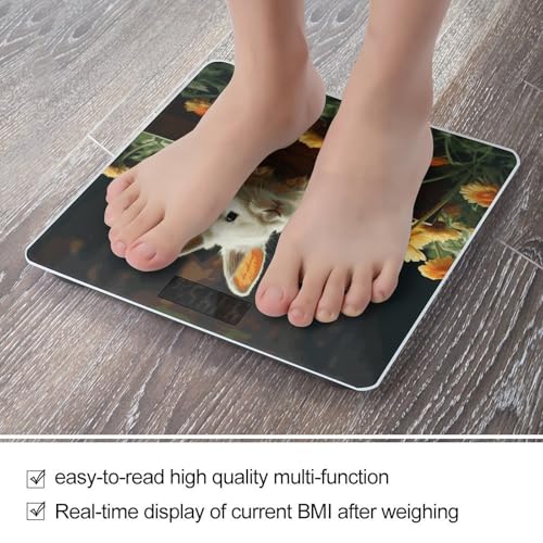 Báscula digital de cuerpo con diseño conejo y flor miniatura 5