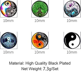Amazon.com: SIISPRI 6Pairs YinYang Mens Earrings Set