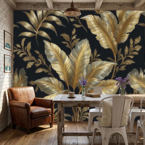 Papier peint intissé pour camoufler les imperfections d'un grand mur de salon