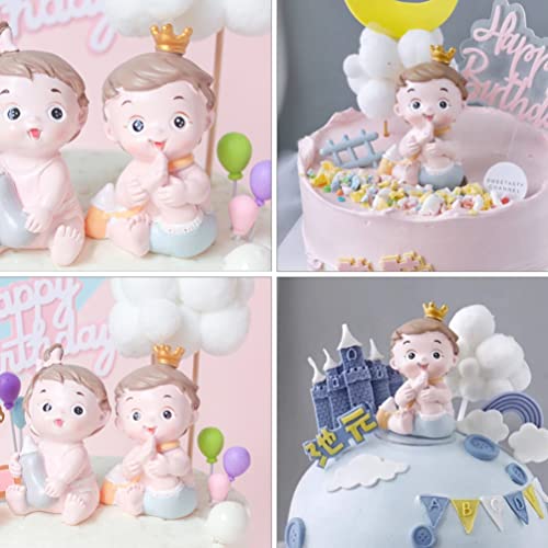 Doitool Baby Cake Topper Baby Doll Cake Decor Baby Doll Bottles Unique Cake Figurine Decor Sweet Baby Interesting Birthday Cake Decoration #TOP5