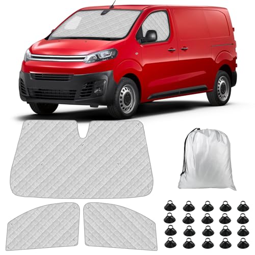 Pare-brise voiture pare-soleil intérieur isolant compatible avec Citroen Jumpy 3 pièces