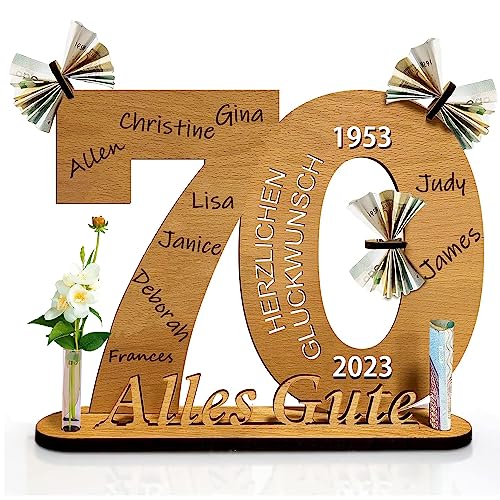 Amebleak Holzschild Gästebuch Geburtstag Holz - 2023 Geburtstag Frauen für Jahre Mann Holz Schild Gästebuch - Originelle Geldgeschenke - Deko Geburtstagsgeschenk (70)