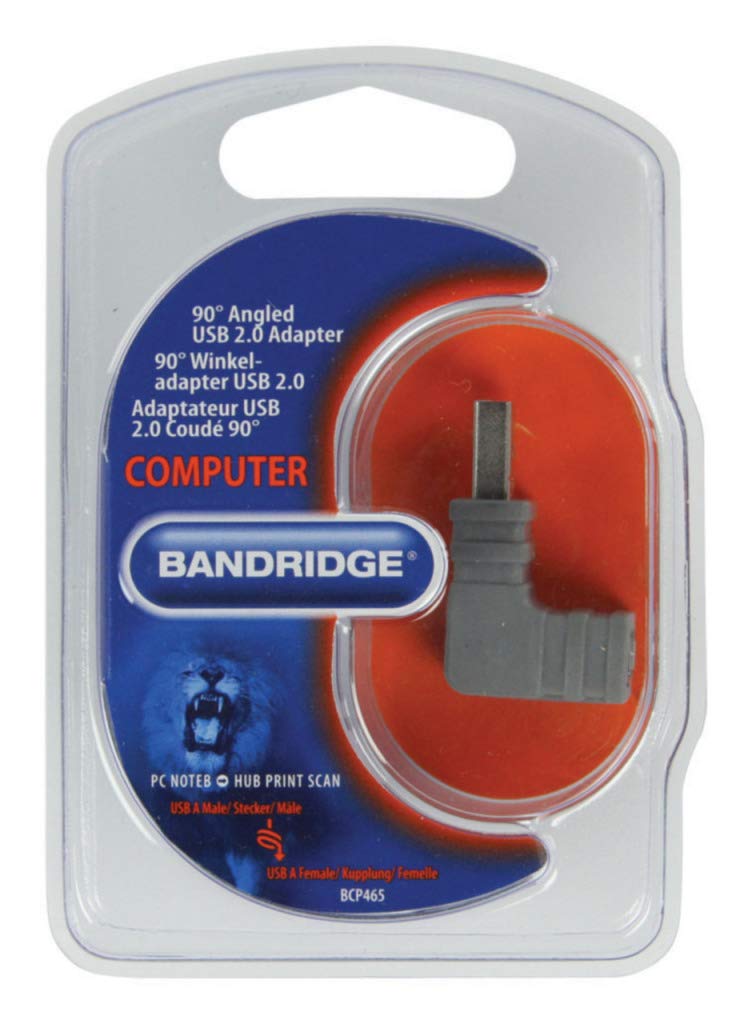 Adattatore Bandridge BCP464 USB A Femmina – USB B Femmina, Accoppiatore, Contatti Nichelati, Colore Grigio