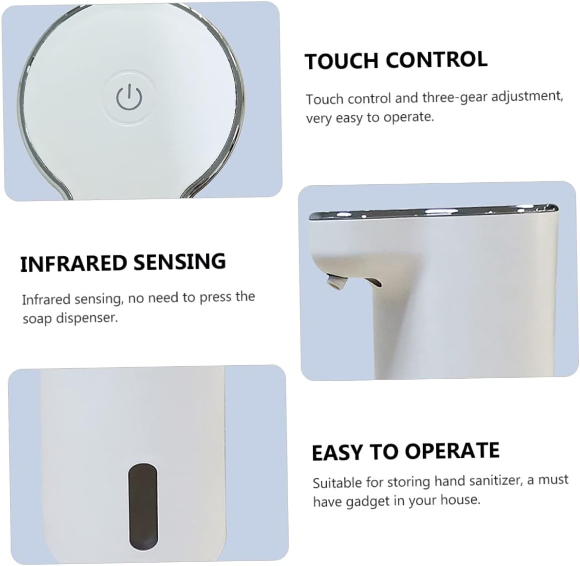 Cabilock Touchless Foaming Soap Dispenser Automatic Induction Hand Washer for Bathroom Kitchen Settings Compact Design Easy to Operate No Contact Required