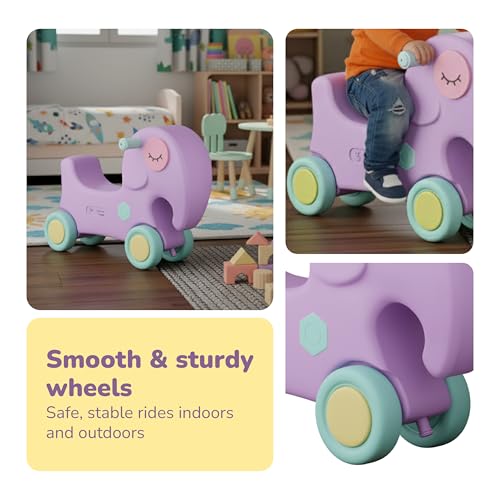 Image of Lifelong Elephant Ride On Toy for Toddlers, Push Ride for Kids 1-4 Years, Glide-Ease Wheels, Easy-Grip Handles, Cute Design, Indoor Outdoor Use, No Assembly Required, Baby Riding Toy(LLCJRO01)
