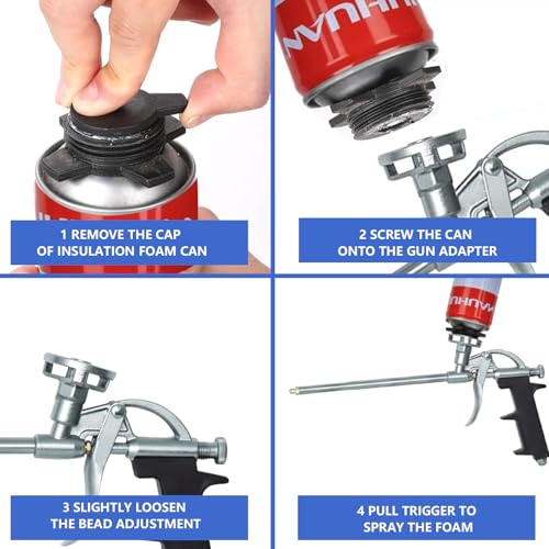 Pistolet à mousse pour mastic et isolation contre les courants d'air dans les murs
