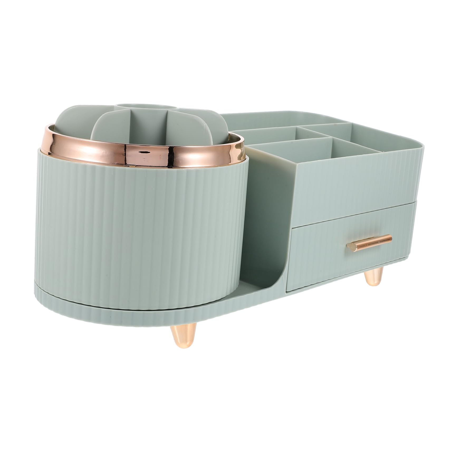 VICASKY Organisateur de maquillage rotatif avec rangement cosmétique pour coiffeuse - Porte-pinceaux polyvalent en matériau durable pour organiser les produits de maquillage