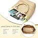 AUACDIY Woven Tote Bag for Women Fashion Woven Bags for Women Shoulder Bag Vegan Leather Handbags Large Work Travel Beach Tote Bags With Purse Golden