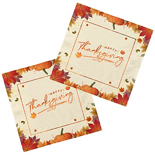 Gatherfun Thanksgiving Party Supplies Maple Leaves Disposable Paper Napkins for