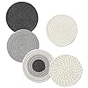 5 pieces trivets for hot dishes potholders set 100 cotton woven hot pot holders set farmhouse coasters hot pads table mats spoon rest for baking and cooking kitchen decor 7 inch  urban country home decor