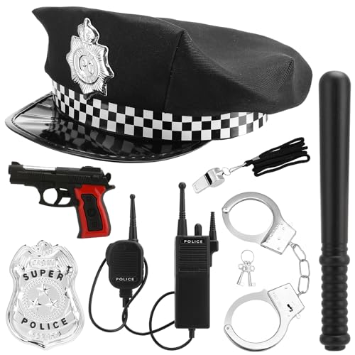 Kaisibum 7 Stück Handschellen Kinder Polizei Set, Polizei Kostüm Kinder...