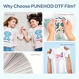 PUNEHOD DTF Transfer Film Roll - 8.3" X 328ft A4 Matte Clear DTF Film Roll for DTF Inkjet Printer, Direct to Film PET Heat Transfer Paper for T Shirts and All Fabrics (Size: A4 Roll, 8.3" x 328ft) - Image 4