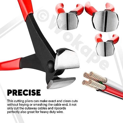 Wokape 1Pcs 7 Inch Red Steel Nail Puller, End Cutting Pliers, Nail Remover, Nippers Tack Puller, Carpenter Pincer, End Cutting Nippers with Non-slip Handle for Cutting or Pulling Nails and Wires - Image 6