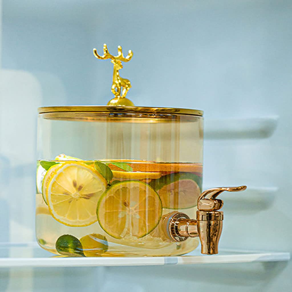 esmen Dispenser per Bevande in Vetro con Coperchio Barattolo in Vetro Secchiello per Bevande Self-Service per succhi Vino, Kombucha e Bevande Fredde