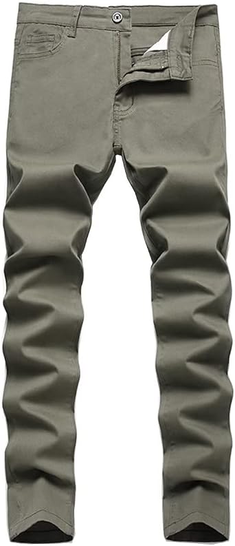 Boys Skinny Fit Stretchy Chino Pants with Zipper, 8-16 Years
