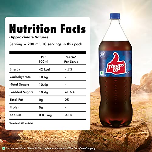 Image of Thums Up Soft Drink PET Bottle, 2 Liter, Cola