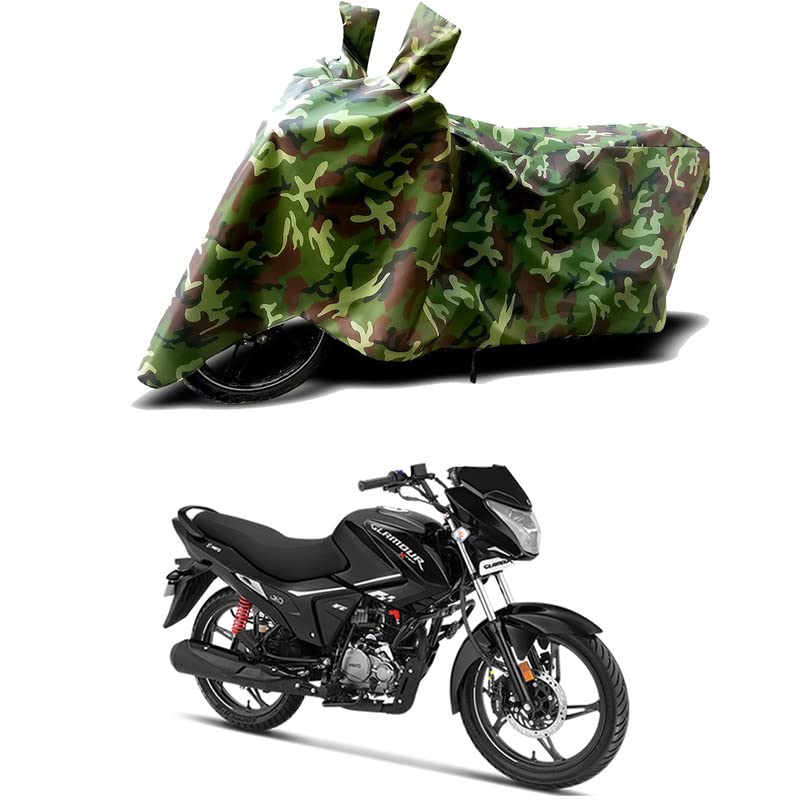 Image of 100% Water Resistant Bike Scooty Two Wheeler Body Cover Compatible for Hero Glamour Xtec-New /UV-Rays /Heat Protection /Birds Dropping /Scratchproof /Dust Proof /Waterproof /All Varient[Green MJ]
