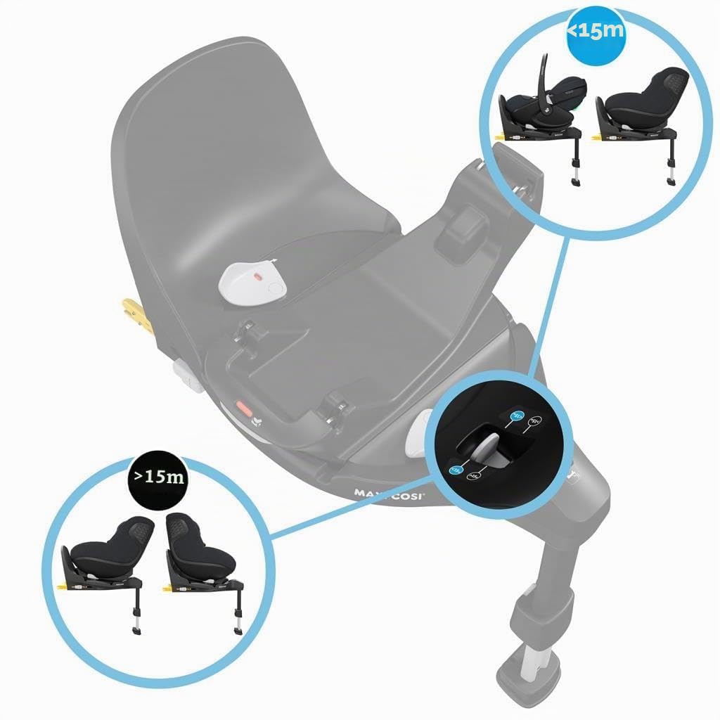 Maxi-Cosi FamilyFix 360 Pro Siège auto pour bébé, technologie innovante SlideTech, rotation FlexiSpin à une main, indicateurs d'installation visuels, 0-4 ans, noir