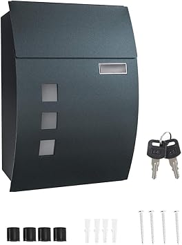 Wall Mounted Post Box Waterproof Mailbox for Outside Secure Letter Box for Home Letter Box Wall Mounted Postbox