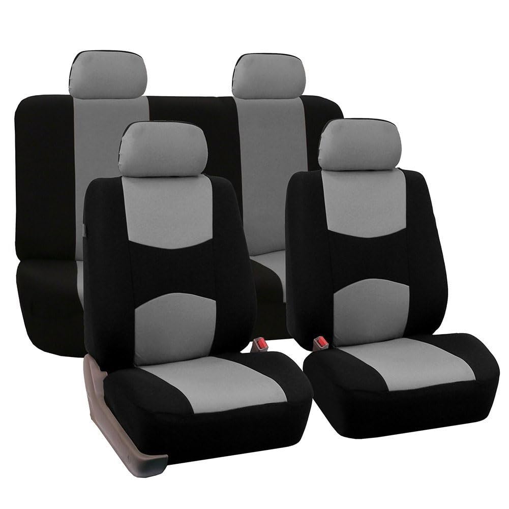 ZZZZS Voiture Ensembles De Housses Siège pour Mustang VI Coupe 2015 2016 2017, 9pcs Housse de Siege Tissu Protection Couverture Siège Nonslip Accessoire,D/Gray