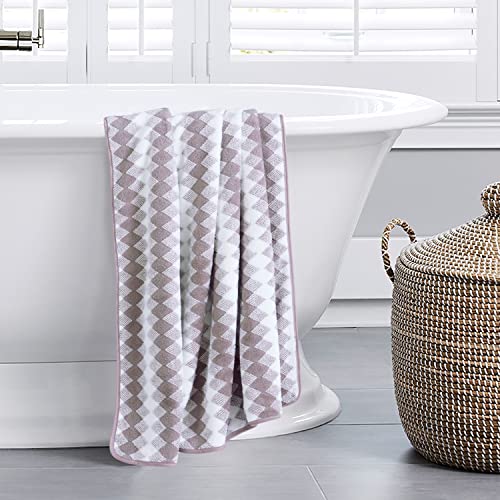 Image of Spread Spain Microfiber Towels for Bath Set of 3 (1 Bath + 2 Hand), 360 GSM, Coral Large Bath Towels, Extra Soft Plush & High Absorbent, Bath Towel for Men and Women - Orchid