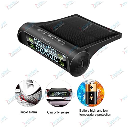 Image of com Solar Powered TPMS Tyre Pressure Monitoring System Dashboard Display (Internal Sensor)