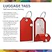 Shacke Large Luggage Tags (2pcs) with Privacy Cover and Steel Loops (Red)