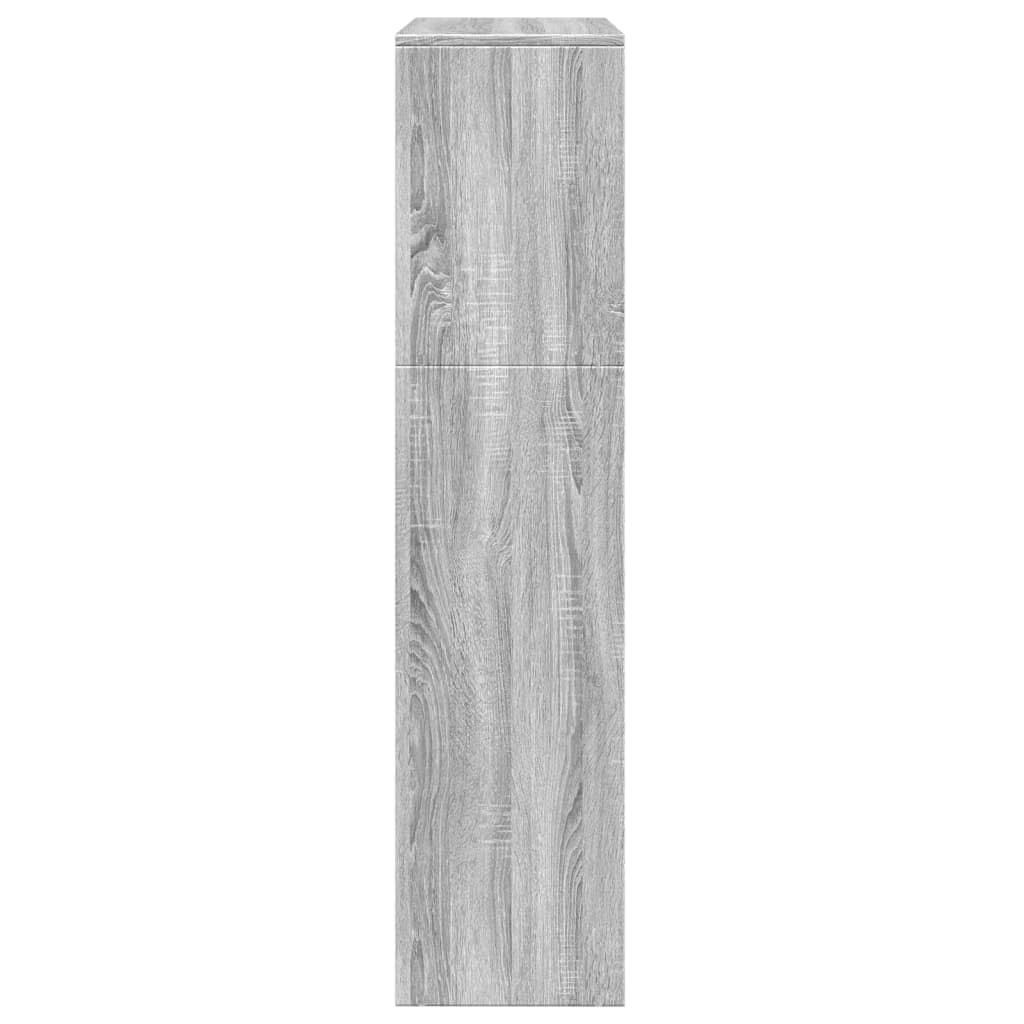Bücherregal Raumteiler 3 Stufen Grau 123x29x123 cm | Holzwerkstoff, Feuchtes Tuch Reinigung, Vielseitig Einsetzbar, Flexible Aufstellung