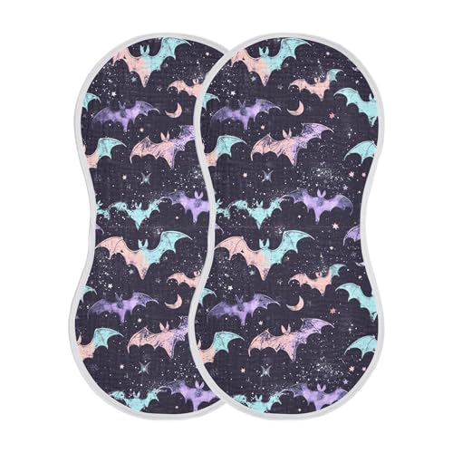 xigua Colored Bats Baby Burp Cloths for Newborn Boys and Girls 1 Pack, Soft & Absorbent Cotton Baby Burp Cloth, Baby Washcloths, Newborn Towel, Burp Rags2