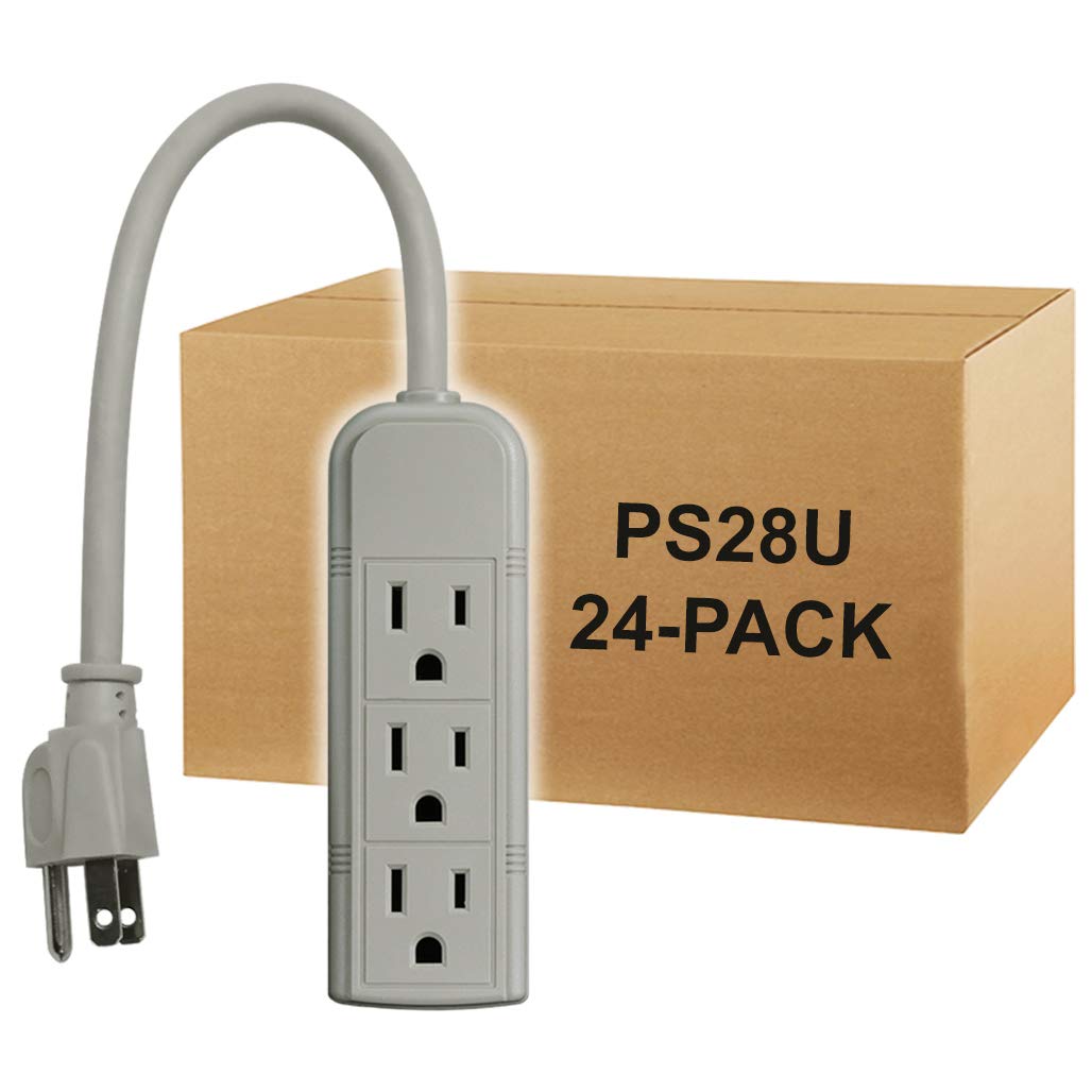 Buy Uninex PS28U Compact Grounded 3Outlet Power Strip, UL Listed, 1