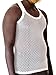 Mens Premium 100% Cotton mesh String Vest, Fishnet Sleeveless Tank top (US, Alpha, Large, Regular, Regular, White)