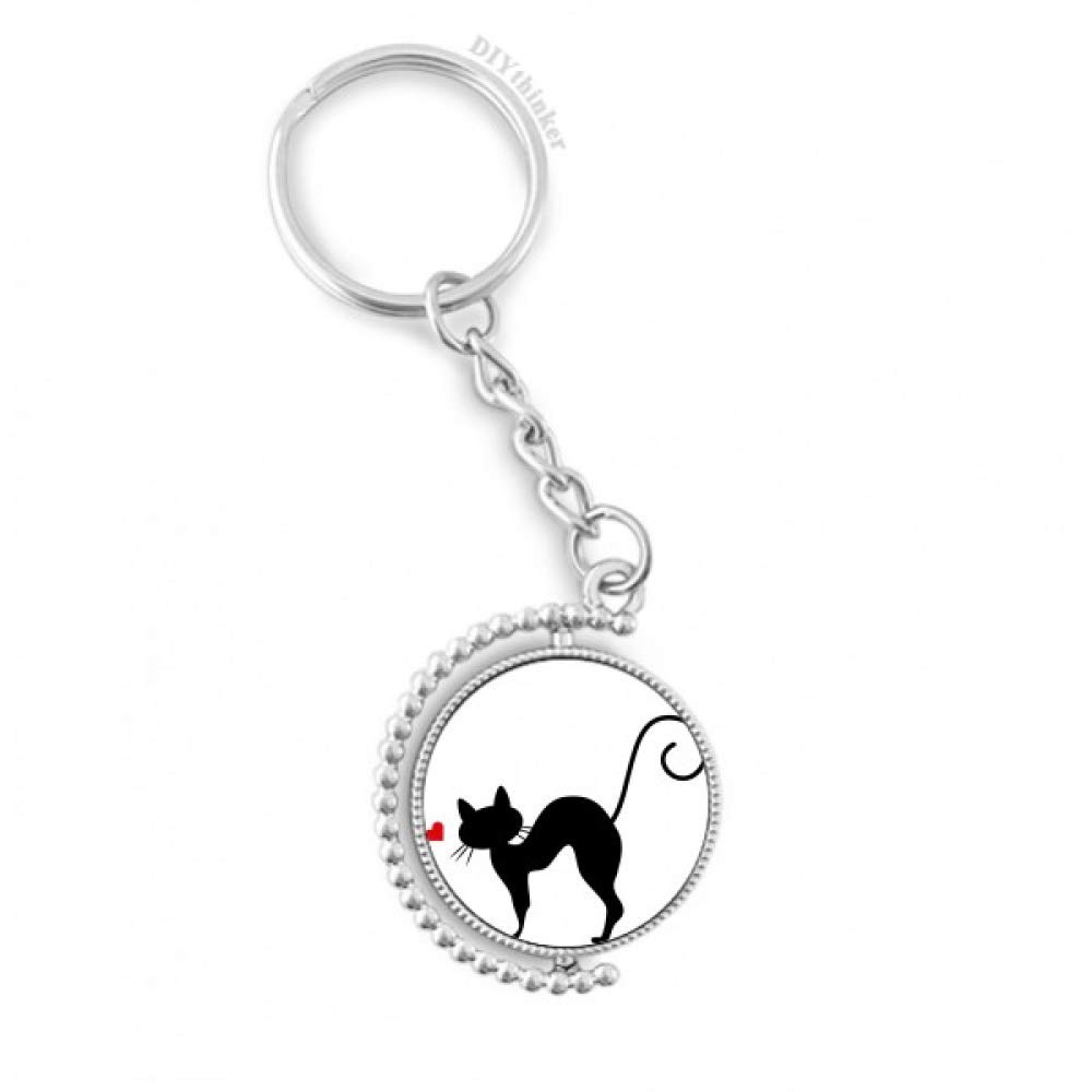 Llavero de gato giratorio DIYthinker, el regalo con forma de corazón perfecto 4