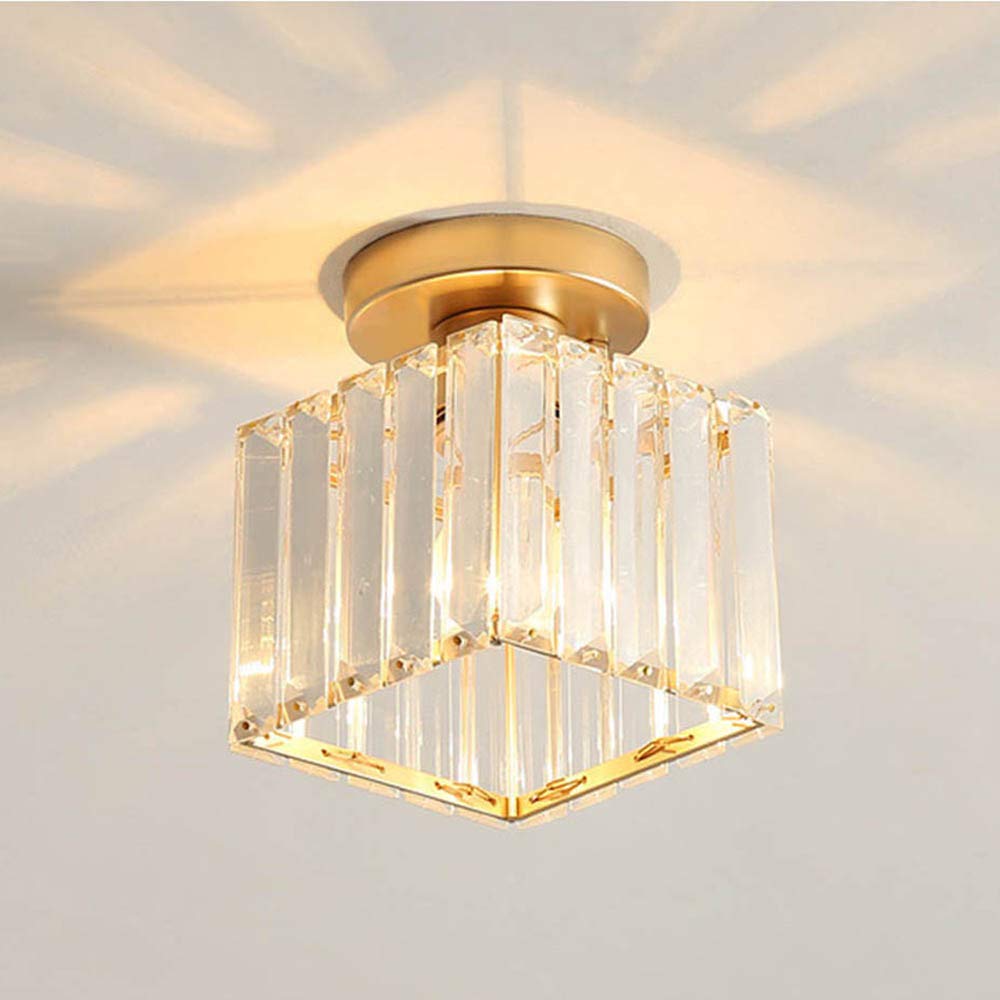 Crystal Ceiling Light Crystal Chandelier Metal Modern Ceiling Light Pendant Fixture Lighting E26 Mini Hanging Lamp Semi Flush