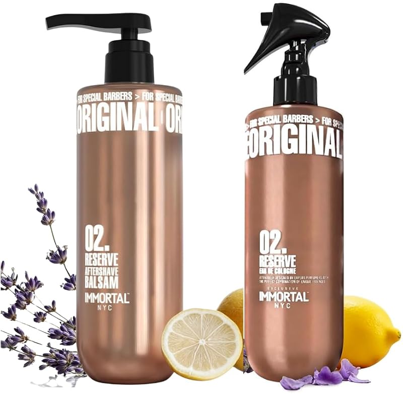 Immortal NYC Reserve 02 Bálsamo e Colônia Pós-Barba Masculino, Fragrância Frutal Floral, 500 mL