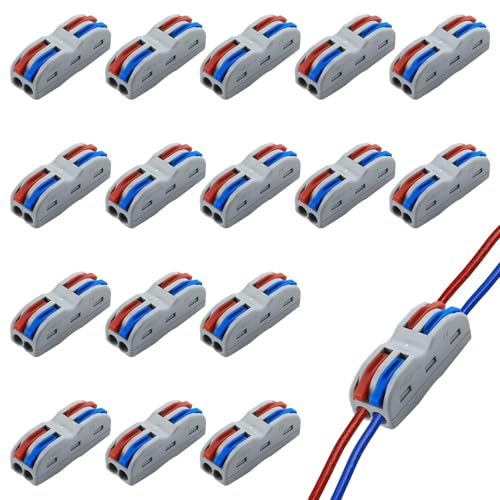 BaZuyunMd Juego de terminales de conexión, conector rápido SPL-2, 16 piezas, conector compacto de cables conductores, bloque de terminales eléctrico