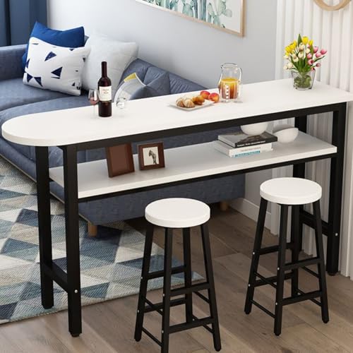 LLNWDNB Mesa de Bar Consola de Desayuno con Marco de Metal Resistente Mesa de Bistró Multifuncional para Cocina Cafetería Comedor Habitación Pequeña C,100 * 40 * 100