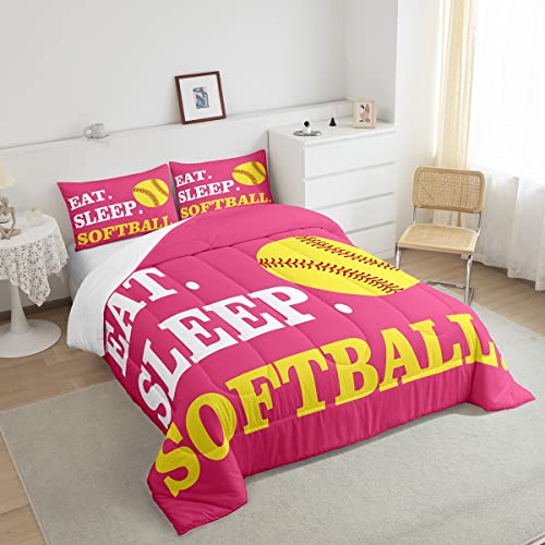 Image of Feelyou Softball Bedding Set King Size 3Pcs for Girls Boys Kids