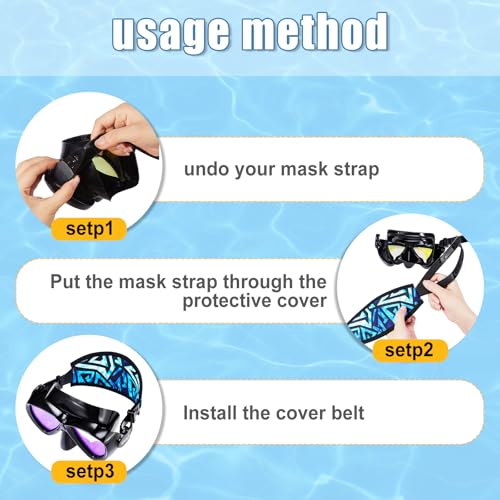 Frienda 4 Pieces Diving Mask Slap Straps Cover Neoprene Dive Swimming Waterproof Mask Strap Cover Dive and Snorkel Strap for Men and Women Water Sports by Frienda - Image 3