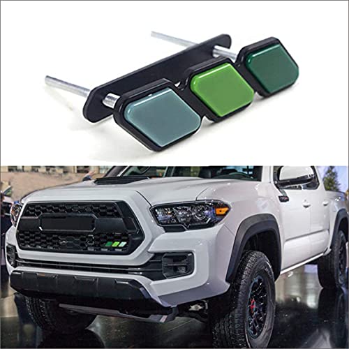 Image of Tri-Color Grille Badge Emblem Decoration Accessories Car Truck Label Compatible for Tacoma 4Runner Tundra Sequoia Rav4 Highlander (Gray Blue /Grass Green /Dark Green)