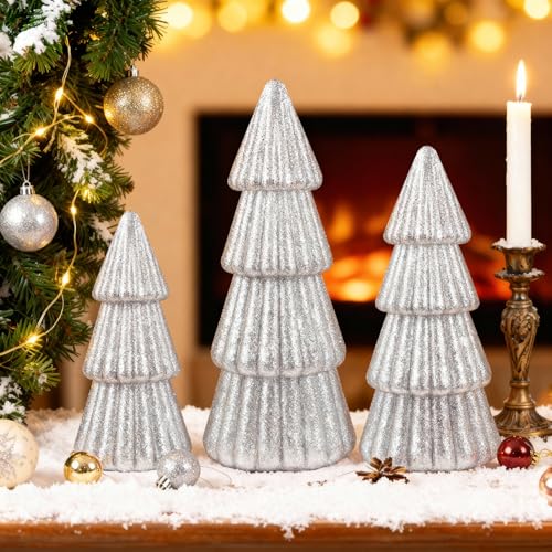 Miaikoe Set von 3 Weihnachtsbaum Dekorationen Indoor, glitzernde...