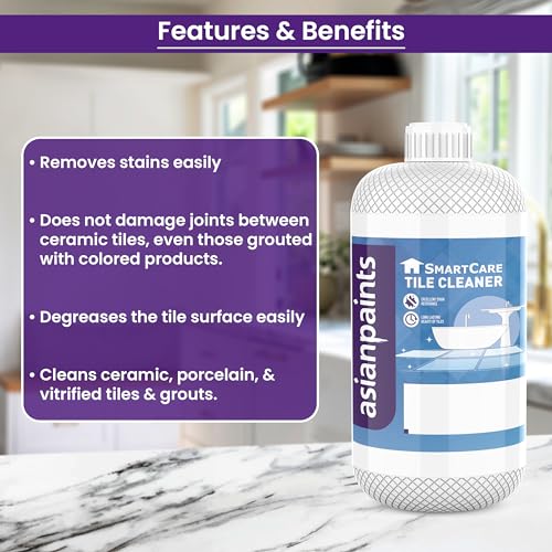 Image of Asian Paints SmartCare Tile Cleaner 1 Litre | Ceramic & Tile Cleaner | Surface Cleaner Liquid | Tile Stain Removal | Bathroom & Kitchen Tile Floor Cleaner