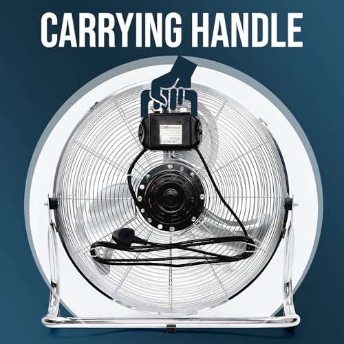 Belaco 18 Inch Metal Floor Fan, High Velocity Chrome Cooling Stand Fan, 3 Speed Air Circulator, Heavy Duty High Airflow for Home, Office & Commercial Use – BLFF-50 - Image 4