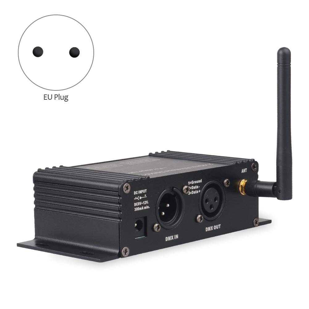 512 Wireless Controller Ricevitore Trasmettitore Display LCD Potenza Regolabile per Disco DJ Stage Bar Light-EU Plug