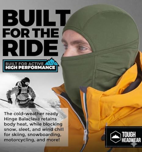 Image of Tough Headwear Balaclava Ski Mask - Breathable Face Mask for Men - Flexible Hinge Full Face Cover - Windproof Motorcycle Gear