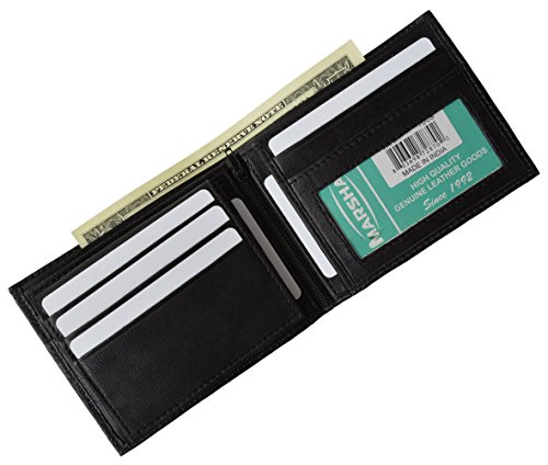 Men's Leather Bifold Wallet Removable Flip Up ID Window by Marshal ®3