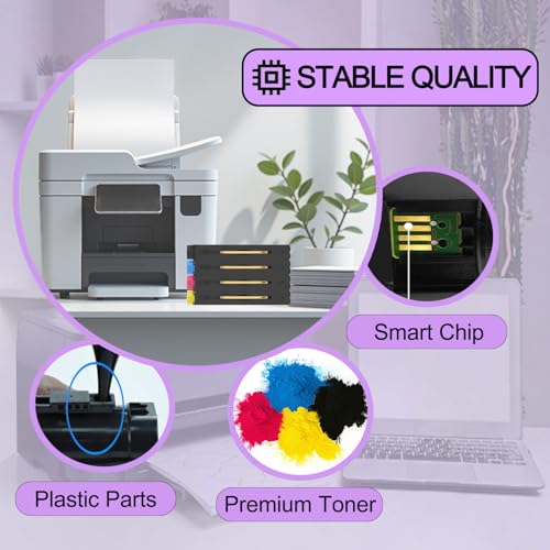 Image of DC5000 Toner Cartridge Compatible for Xerox 006R01247 006R01248 006R01250 006R01249 Toner Cartridges Work for Xerox DocuColor 5000 5000AP Printers