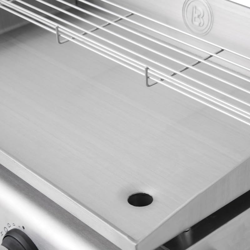 BRASERO BY FAVEX Plancha gaz inox 2 feux plaque inox 5 mm 5,3 kW 52 x 34 cm